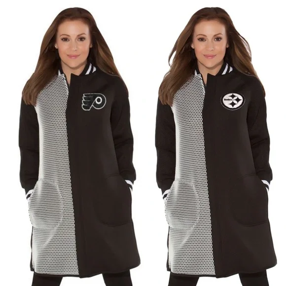 New York Giants black and white long bomber jacket - Picture 10 of 10